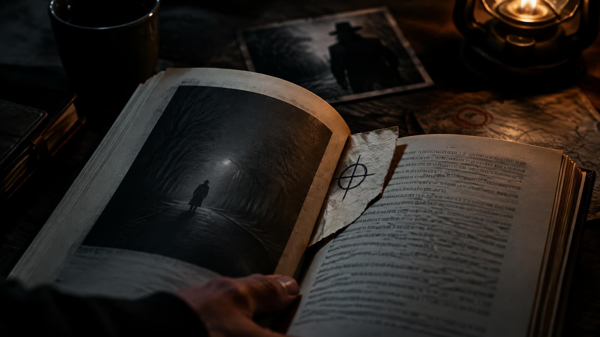 suspenseful book pages