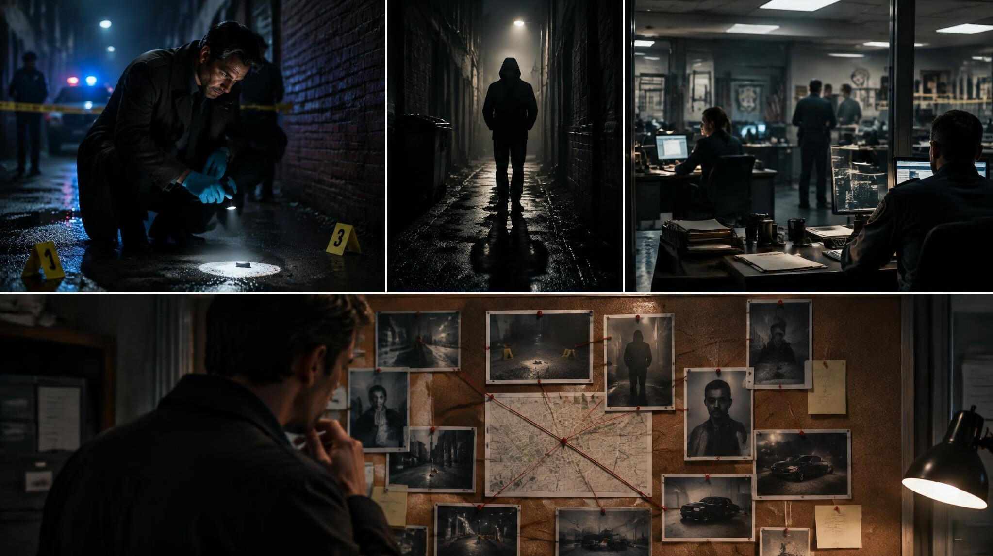 detective investigating scene